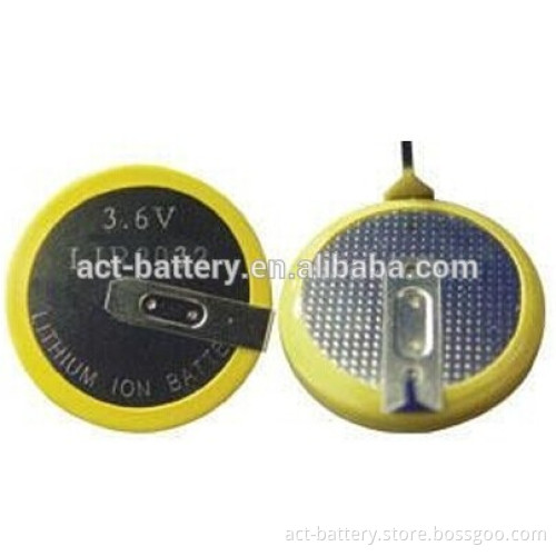 hot sale 3.6v lithium ion button cell battery lir2032 battery with tags